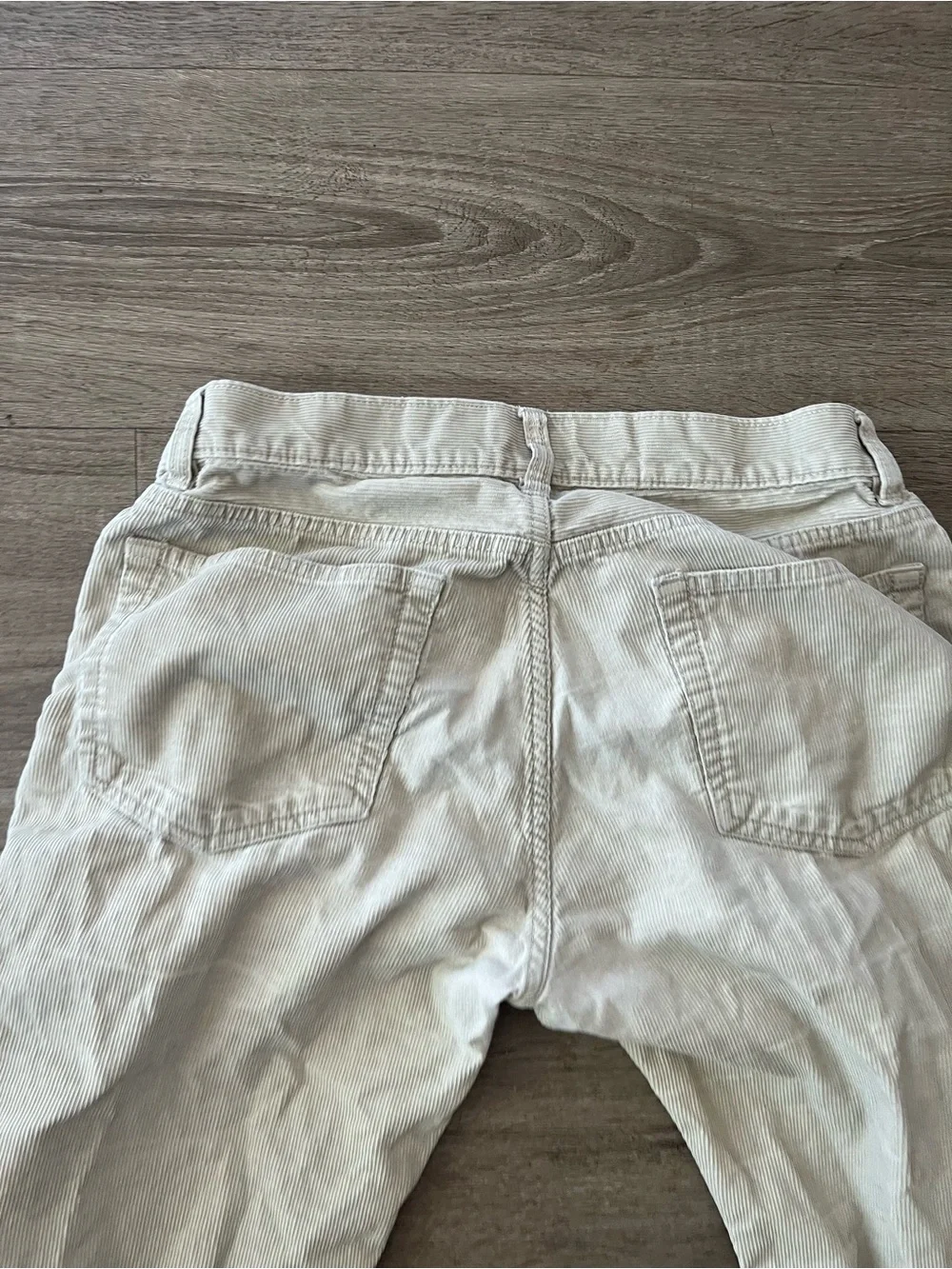 J.Crew The Sutton Mens 32x30 Ivory Corduroy Straight Leg Pants Cotton Mid Rise